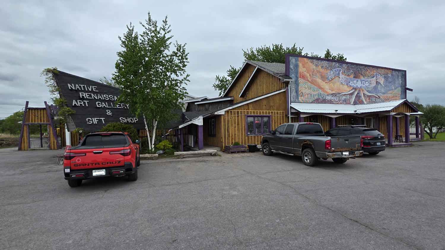 Gallery after sandblasting and stain application